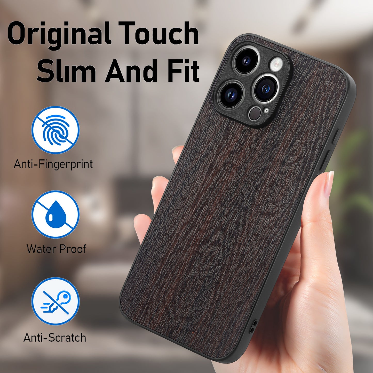 Stylish Wood Grain iPhone & Samsung Case - Durable, Lightweight, and Anti-Fingerprint Protection