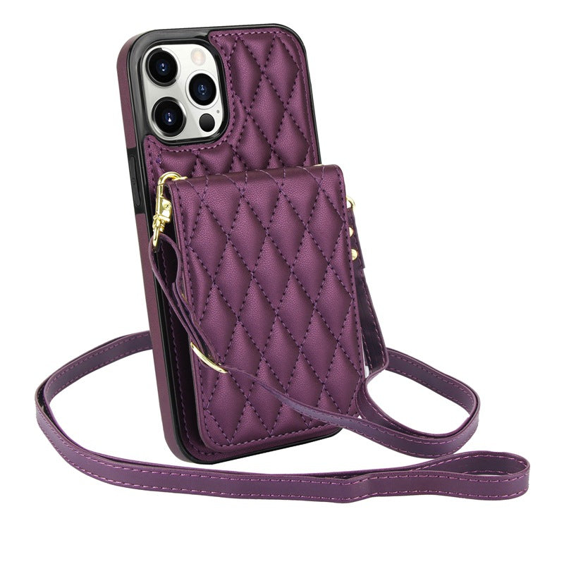 Luxury Crossbody Phone Case for iPhone and Samsung - Stylish PU Leather with Card Holder and Strap