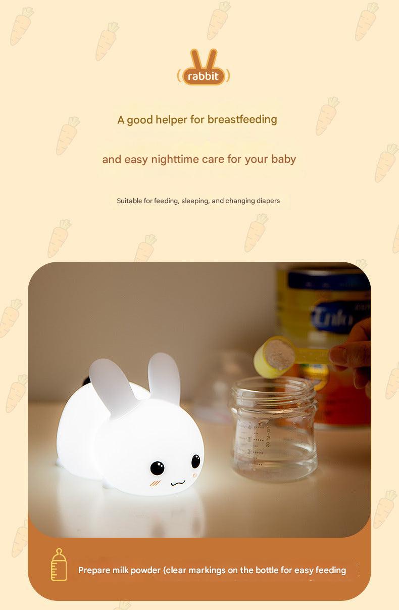 USB charging point of soft silicone rabbit lamp