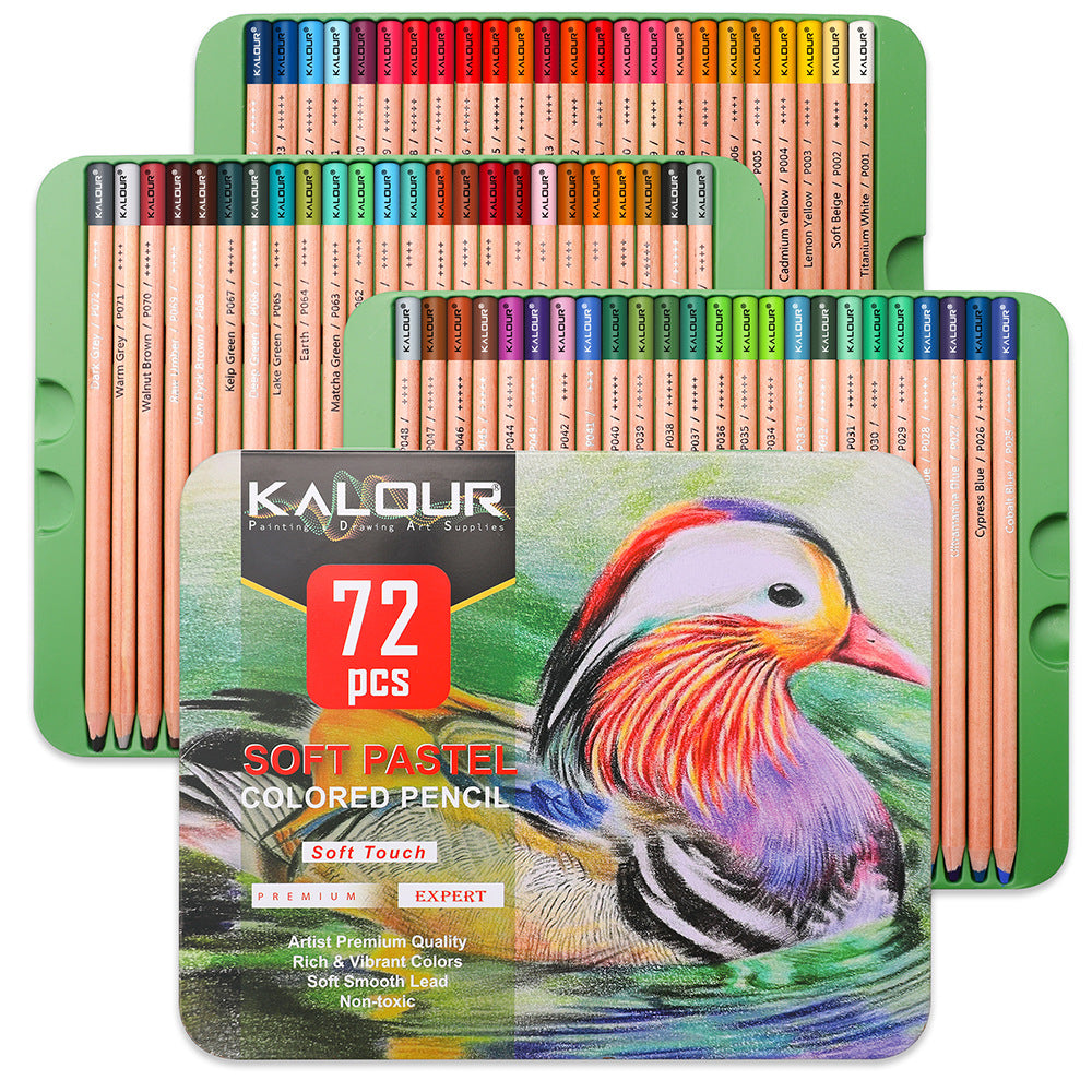 Kalour 72-Color Professional Art Set - Premium Powdered Colored Pencils for Drawing and Illustration