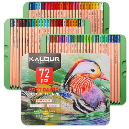 Kalour 72-Color Professional Art Set - Premium Powdered Colored Pencils for Drawing and Illustration