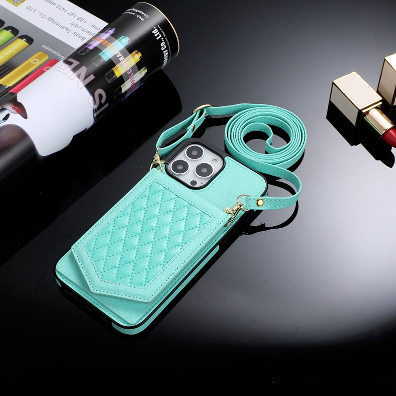 Stylish TPU Wallet Case for iPhone 15/14/13/12 - With Mirror & Stand, Available in Multiple Colors