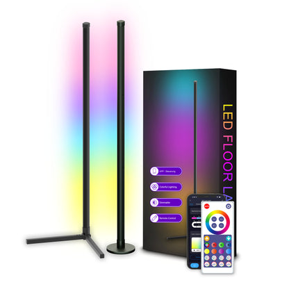 Adjustable minimalist RGB floor lamp assembly