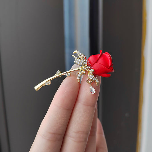 Elegant Tulip Rose Brooch Pin - Image 1