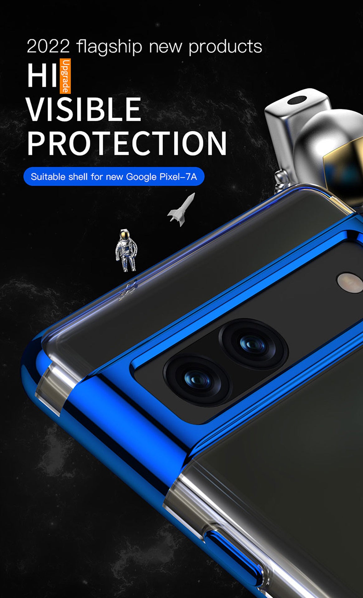 Durable TPU + Metal Protective Case for Google Pixel 6A/7A with Magnetic Stand and Ring Holder - Stylish and Functional