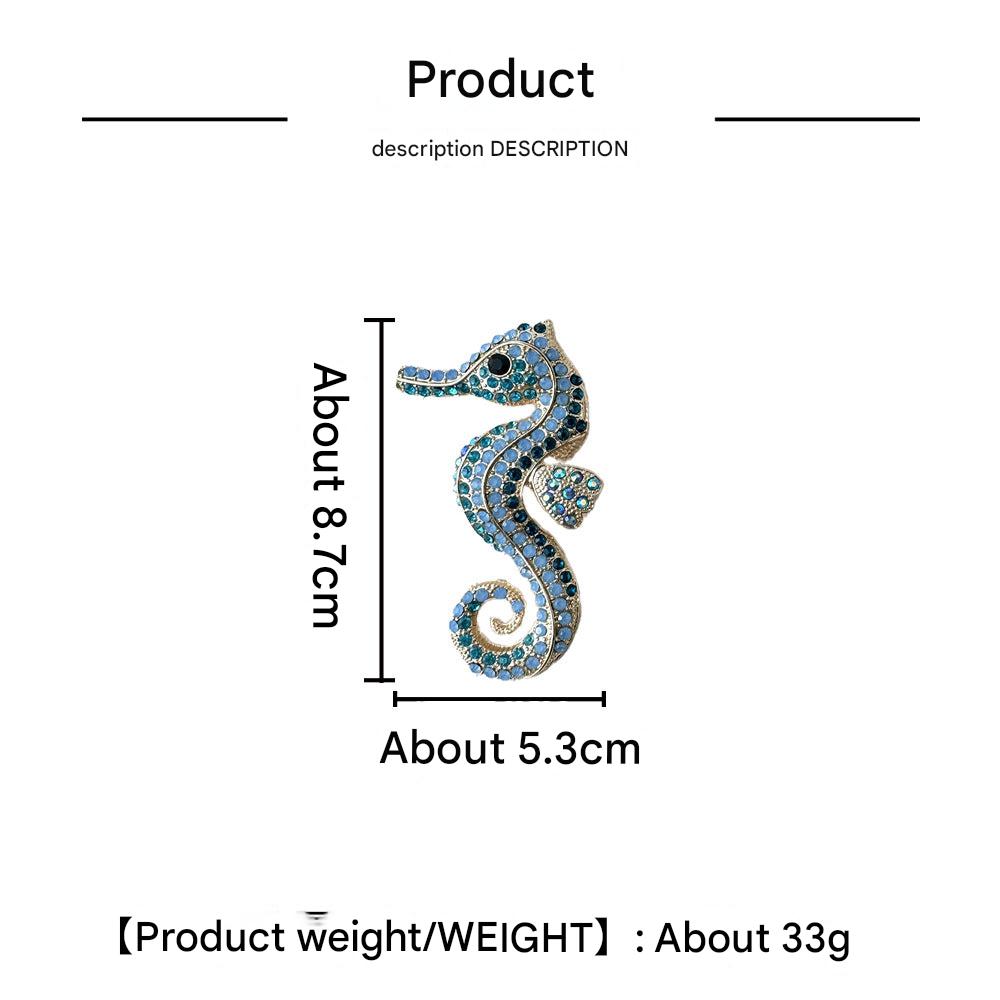 Blue sea horse brooch fashion accessory