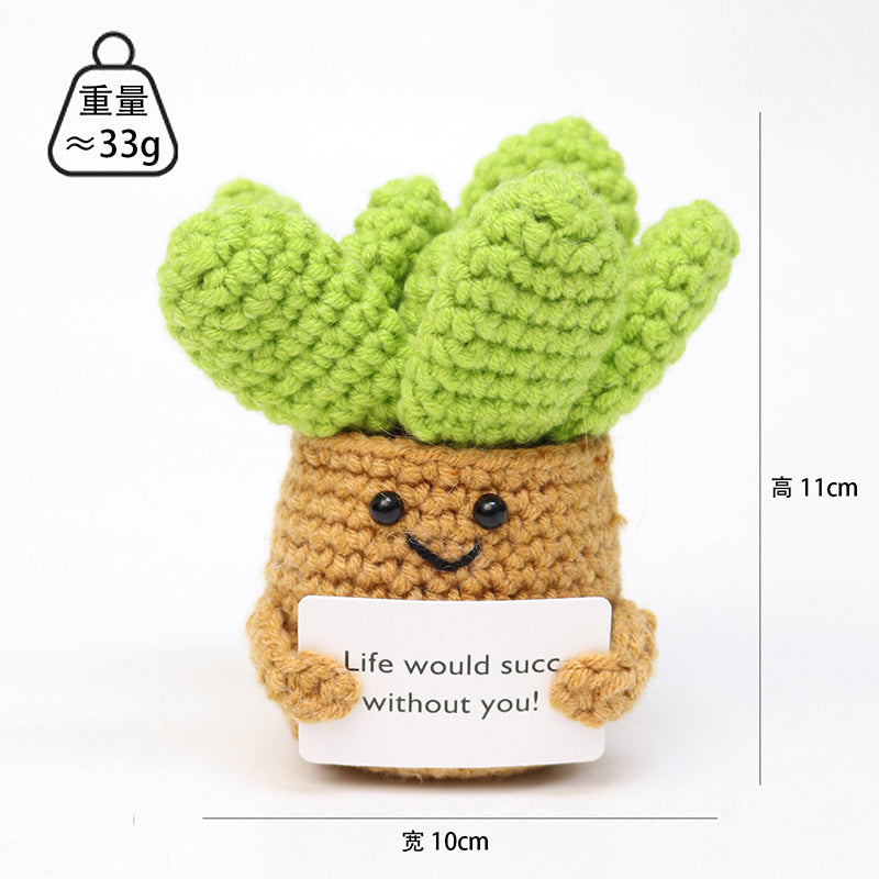 knitted broccoli figurine