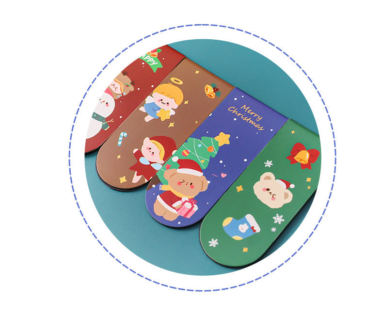 Cute and colorful Christmas stocking magnetic bookmark