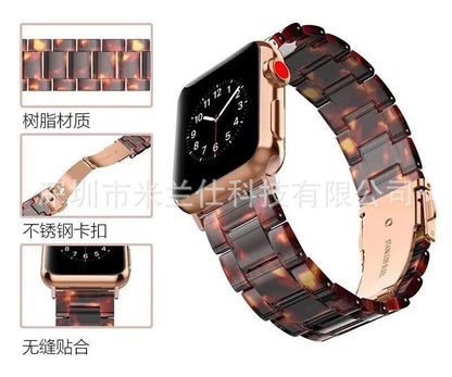 Stylish Natural Resin Apple Watch Band - Compatible with Series 1-9 & Ultra Models