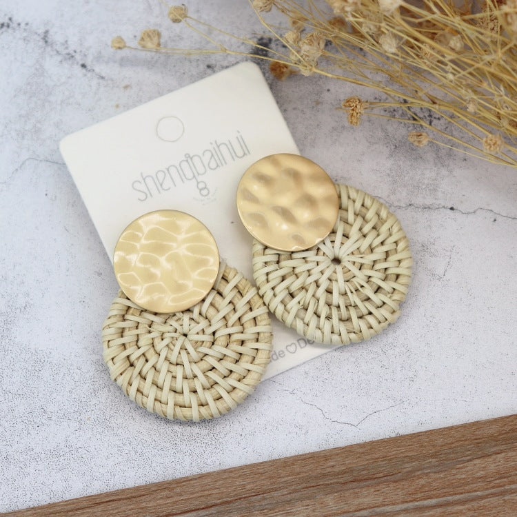 Handcrafted Rattan Earrings Image 1