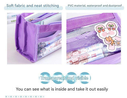 portable mesh pencil case in backpack