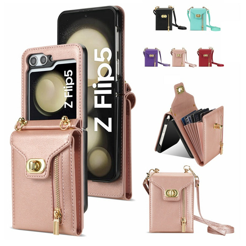 Premium Flip Wallet Case for Samsung Galaxy Z Flip 3/4/5/6 - Multi-Card Slots, Durable PU Leather, Anti-Fingerprint Design