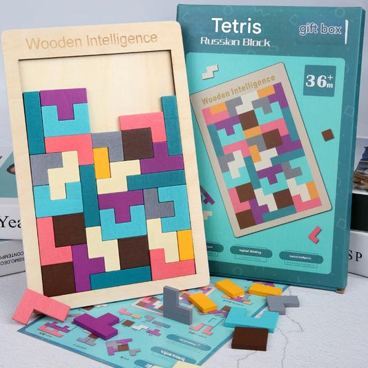 wooden tetris puzzle