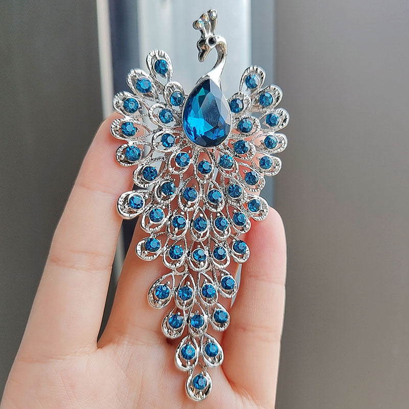 multicolor peacock brooch image