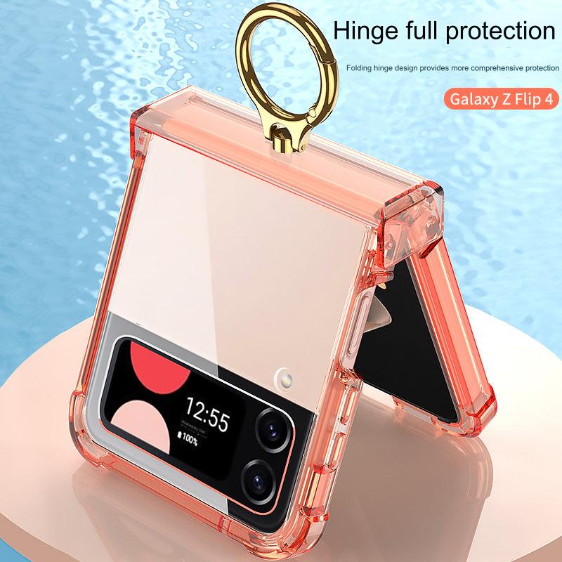 Premium Galaxy Z Flip 4 Protective Case with Ring Holder - Stylish & Durable Folding Screen Cover