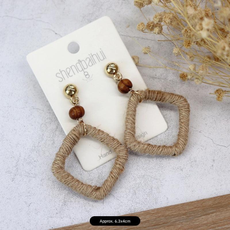 Handcrafted Rattan Earrings Image 1