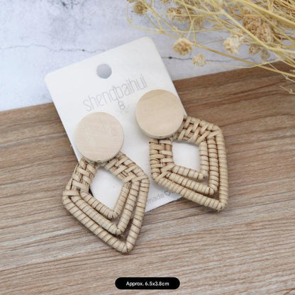Handcrafted Rattan Earrings Image 1