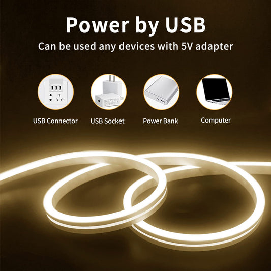 USB white LED strip light in coil