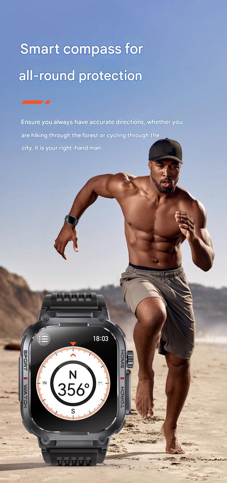 Smartwatch with LED flashlight