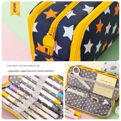 Angoo pencil case showcasing meteor pattern