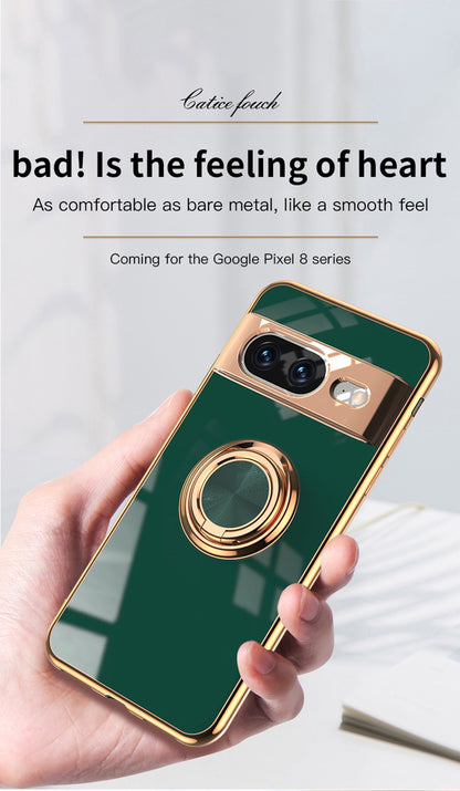 Premium Electroplated TPU Case for Google Pixel 8/8A/9 - Stylish & Durable Protection with Kickstand and Magnetic Car Mount Compatibility