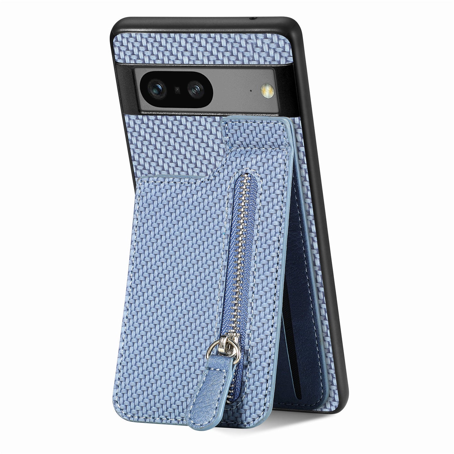 Carbon Fiber Wallet Phone Case with Stand for Google Pixel 8 & 7 Series - Versatile, Protective, and Stylish