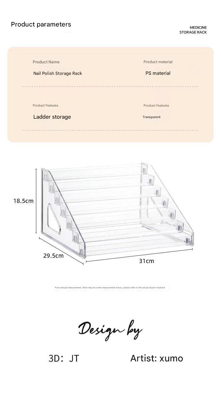 transparent acrylic multi-layer organizer front view