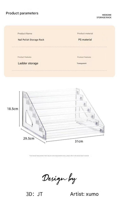 transparent acrylic multi-layer organizer front view