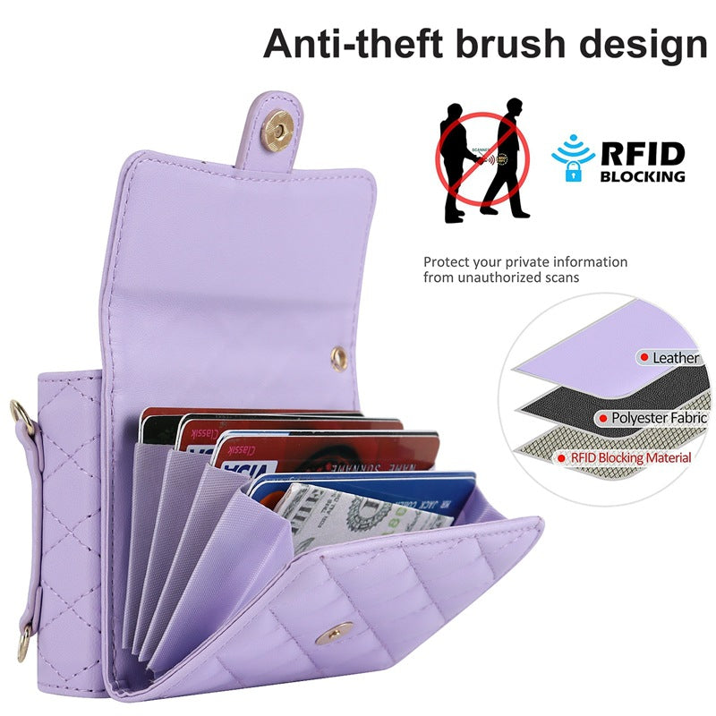 Stylish Protective Wallet Case for Samsung Z Flip Series - Multi-Color Crossbody Design