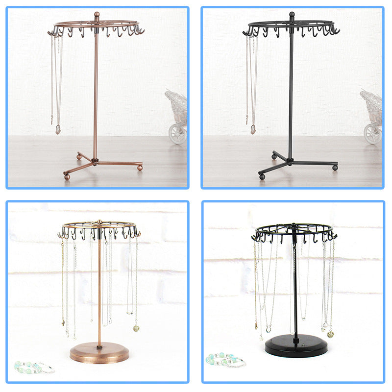 metal necklace display rack side angle