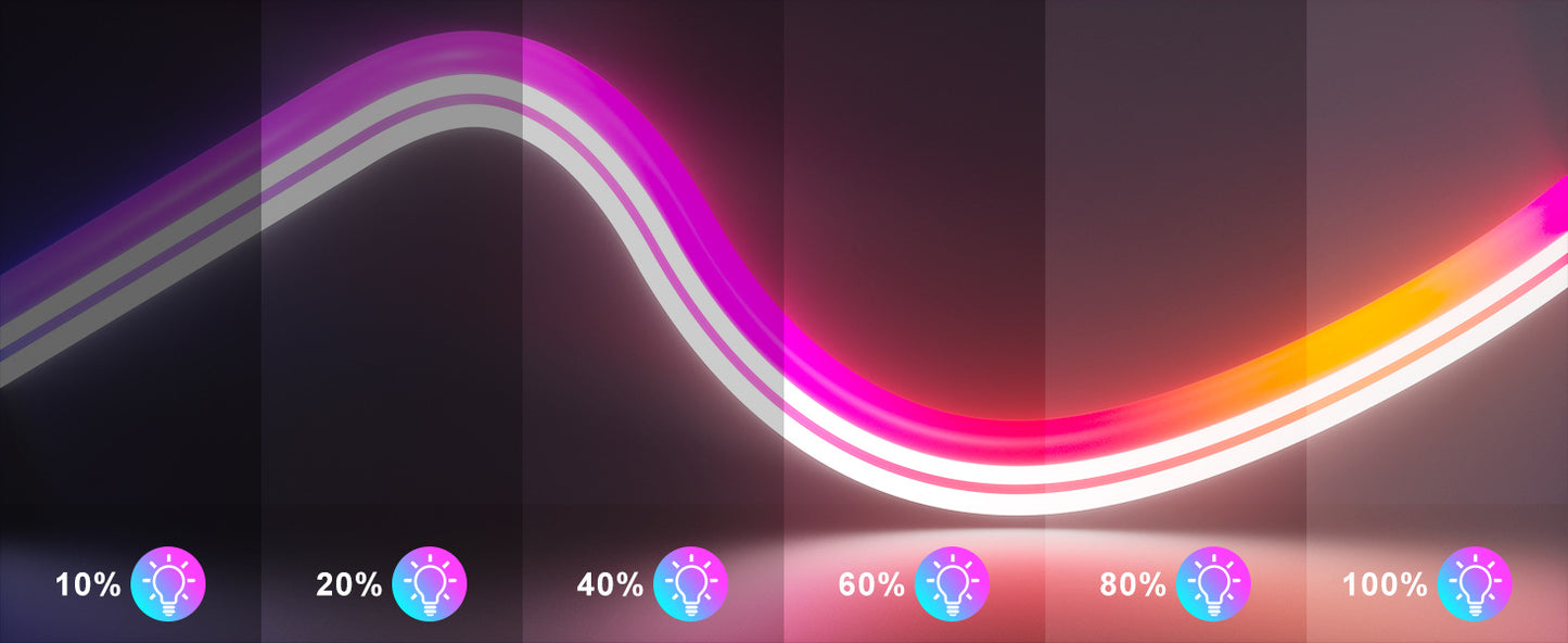 vibrant RGBIC LED tape on ceiling