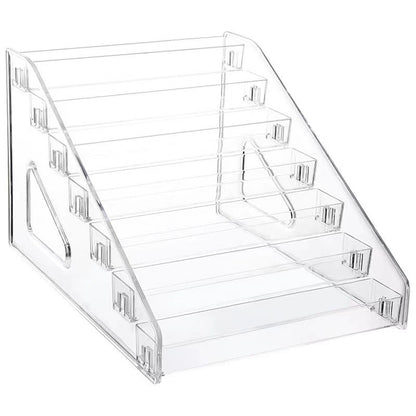 acrylic cosmetic organizer with cosmetics