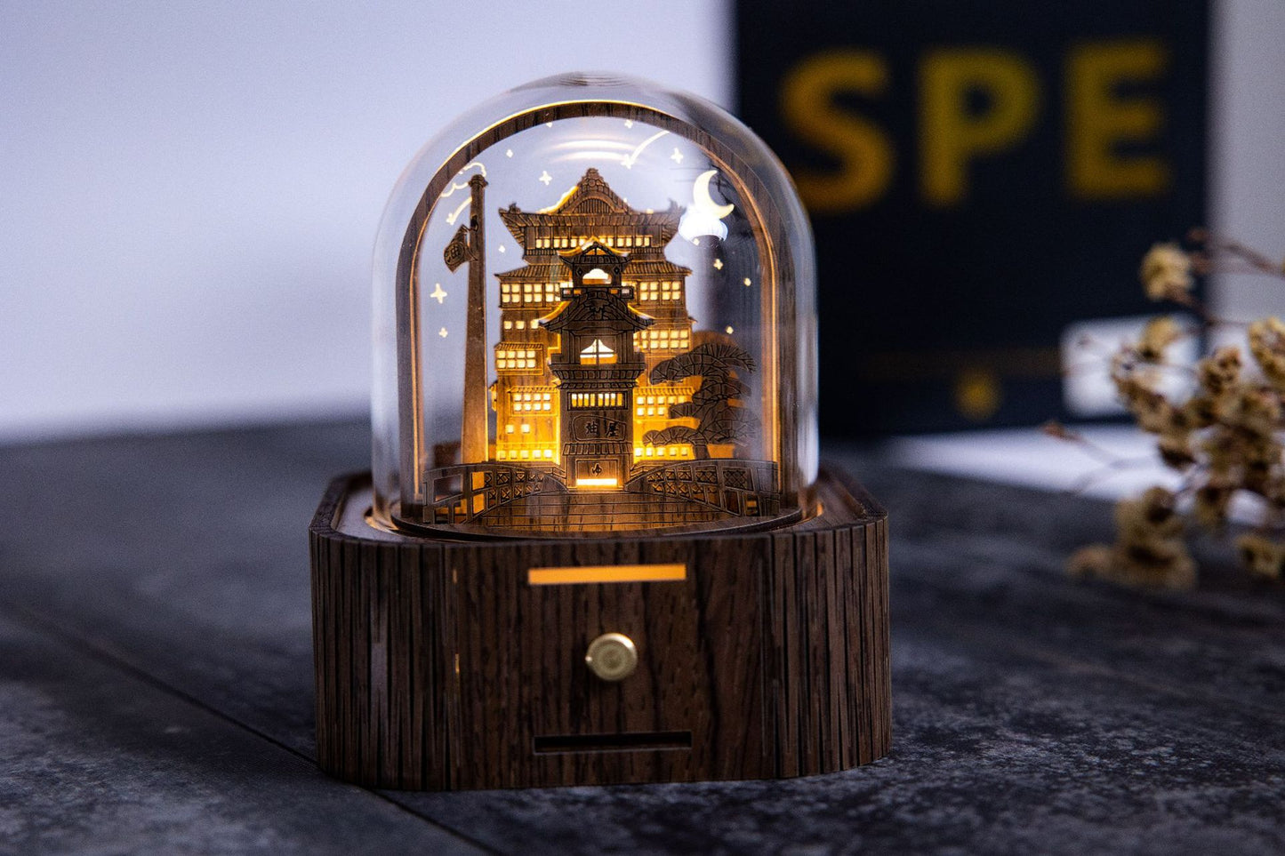 Spirited Away music theme night light closeup