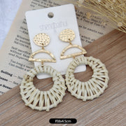 30 - Matte Gold Geometric Rattan Weave