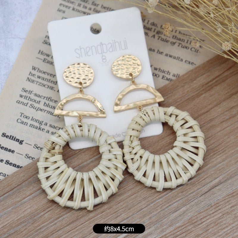 Unique Rattan Earrings Image 3