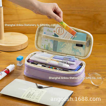 Angoo pencil case light blue and beige