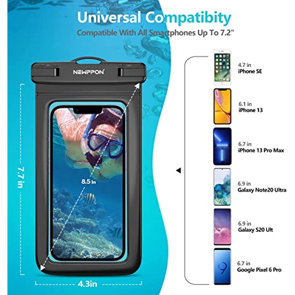 Universal Waterproof Phone Pouch - Swim, Dive, and Adventure with Touchscreen Compatibility