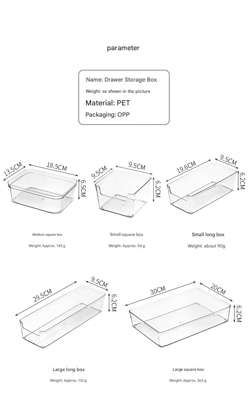 transparent plastic desk storage box