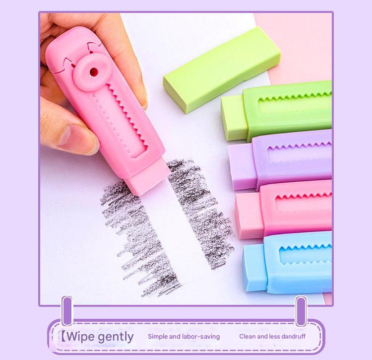 Rectangular macaron sliding erasers