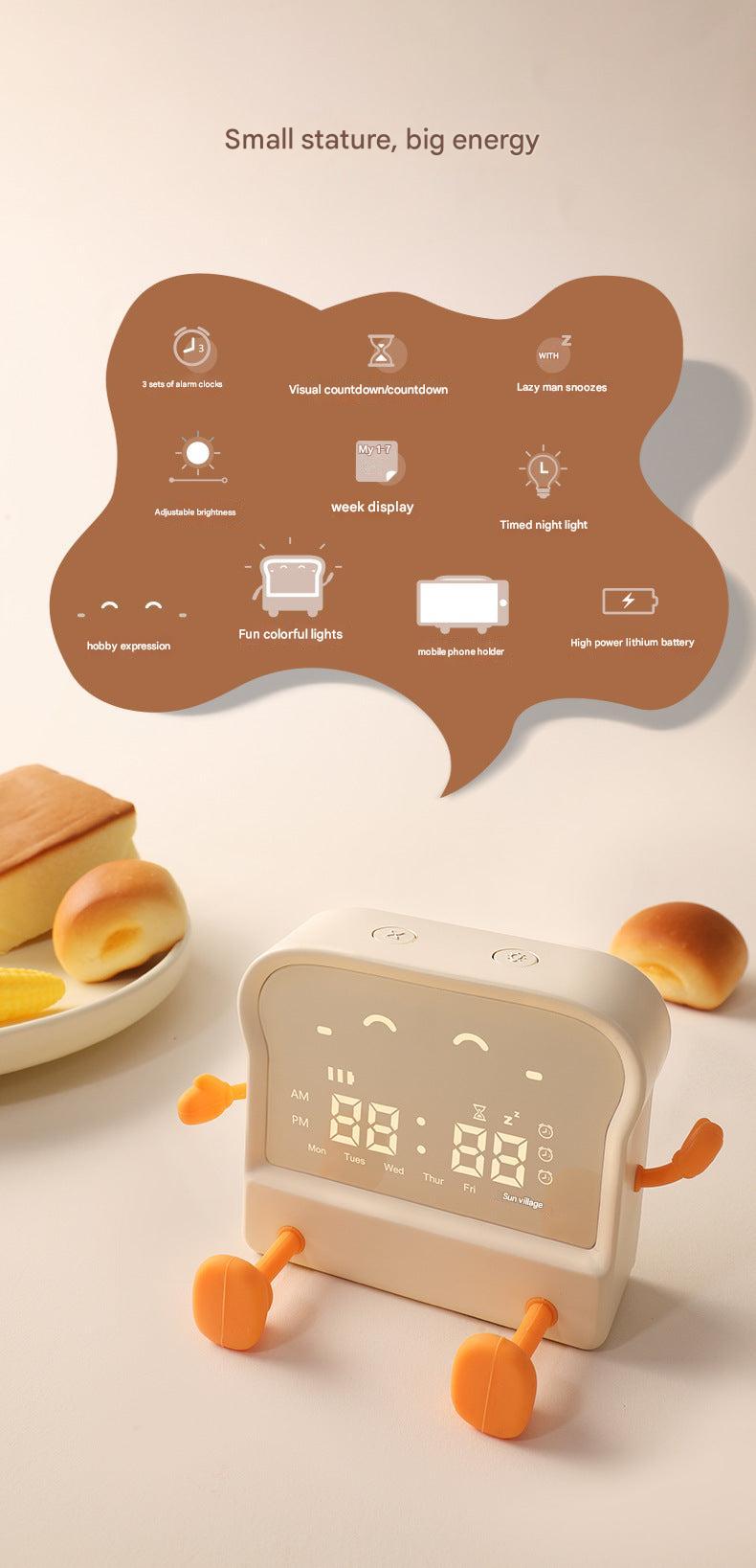 back view of multifunctional alarm clock