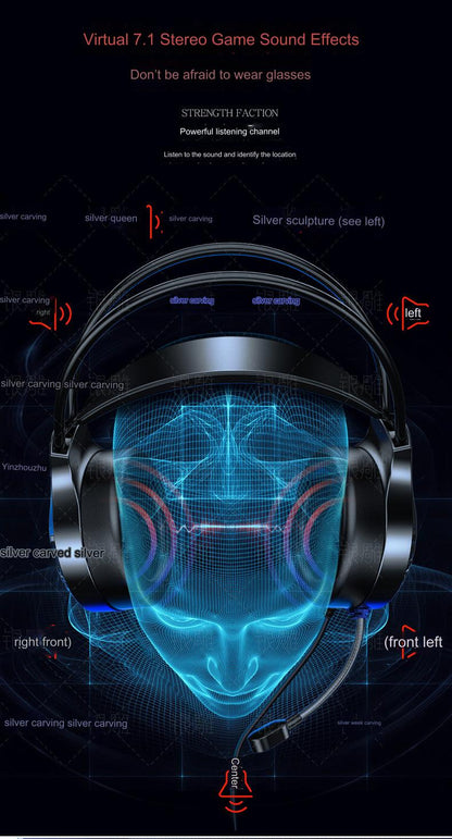 RGB Wired Gaming Headset with 7.1 Surround Sound - Q7 Model