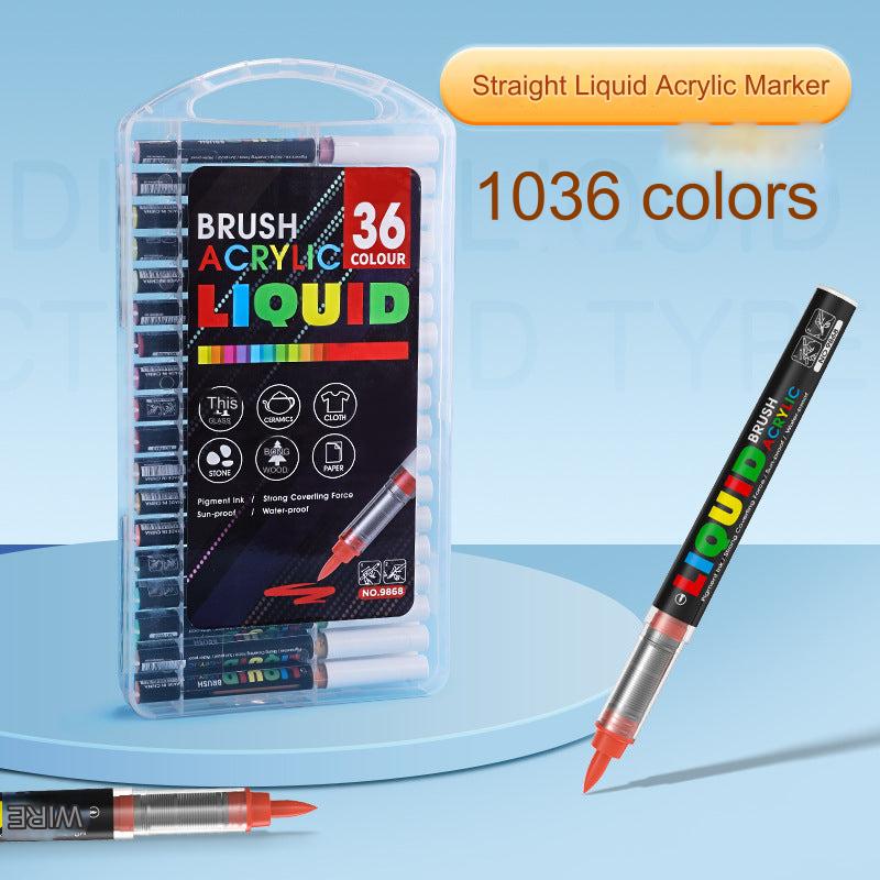 48-Color Liquid Art Markers Set - Premium Acrylic Ink for Artists and Students