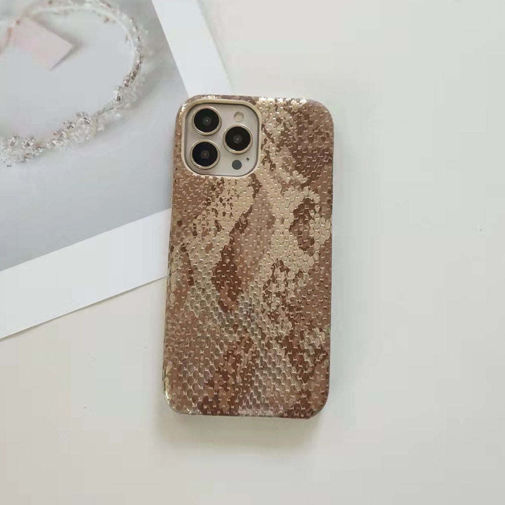 Luxurious Snakeskin iPhone Case Compatible with iPhone 15 - Stylish and Durable PC & Leather Cover