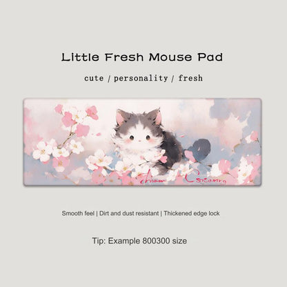 Cute Cat-Themed Non-Slip Gaming Mouse Pad - Large Desk Mat for Office and Home Use