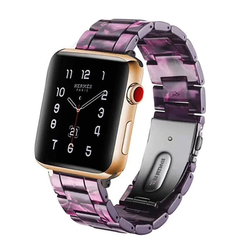 Stylish Natural Resin Apple Watch Band - Compatible with Series 1-9 & Ultra Models