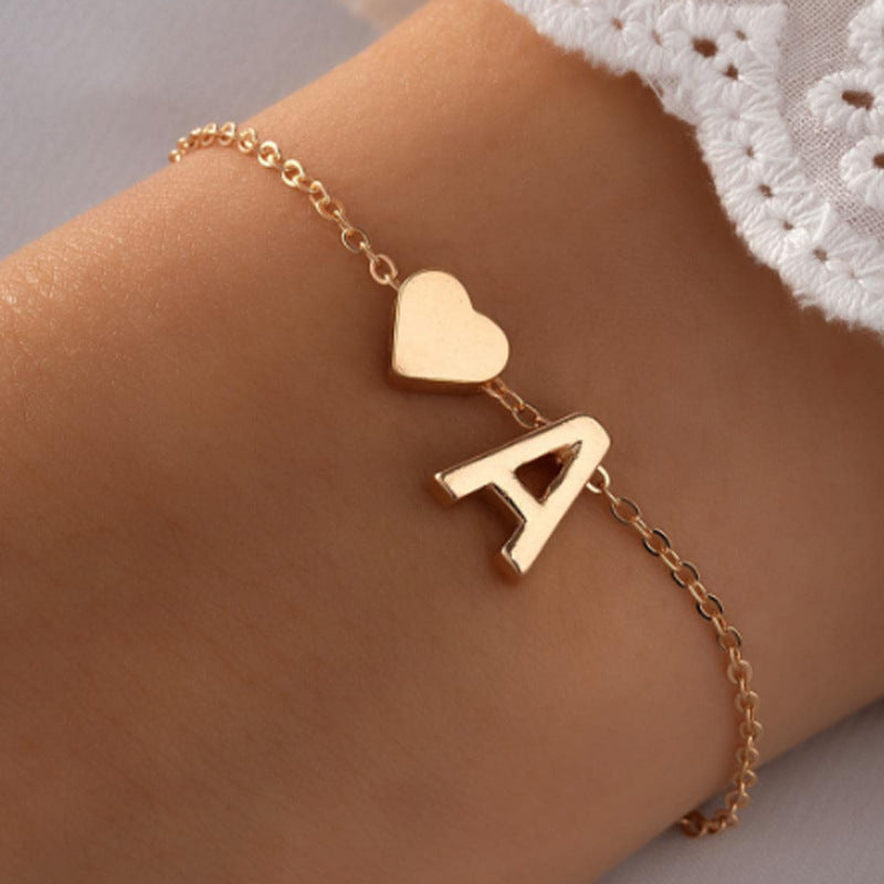 Chic gold letter bracelet