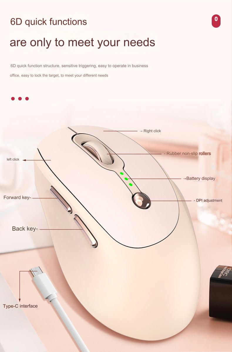 Wireless Bluetooth Mouse Q7 - Dual-Mode, Ergonomic Silent Design, Rechargeable for Office Use