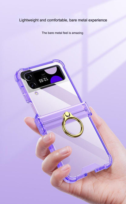 Premium Galaxy Z Flip 4 Protective Case with Ring Holder - Stylish & Durable Folding Screen Cover