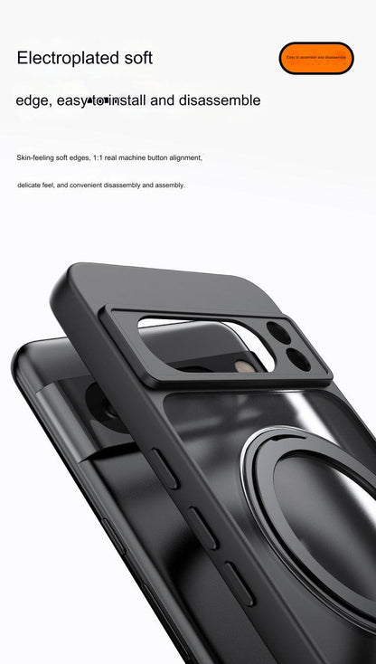 360-Degree Rotating Stand Case for Google Pixel 8/8A/8 Pro - Shockproof, Magnetic, and Fingerprint-Resistant