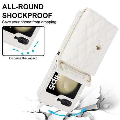 Stylish Protective Wallet Case for Samsung Z Flip Series - Multi-Color Crossbody Design